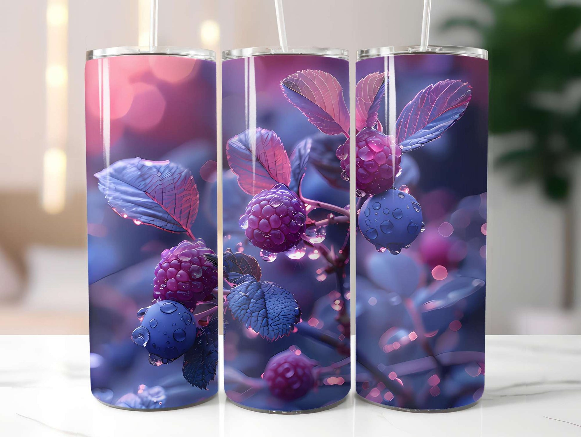 Berry Blues 3 Tumbler Wrap - CraftNest - Digital Crafting and Art