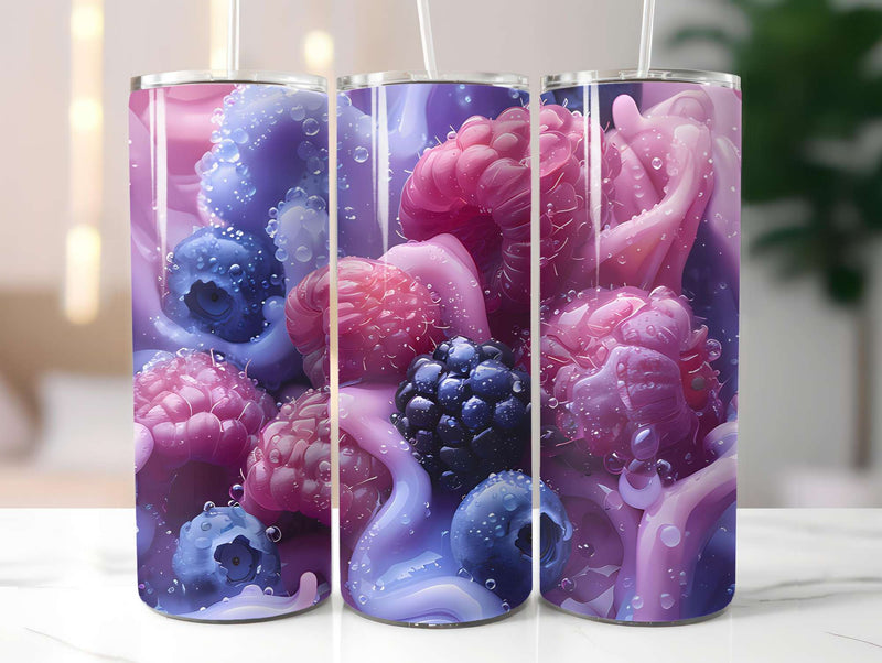 Berry Blues 2 Tumbler Wrap - CraftNest - Digital Crafting and Art