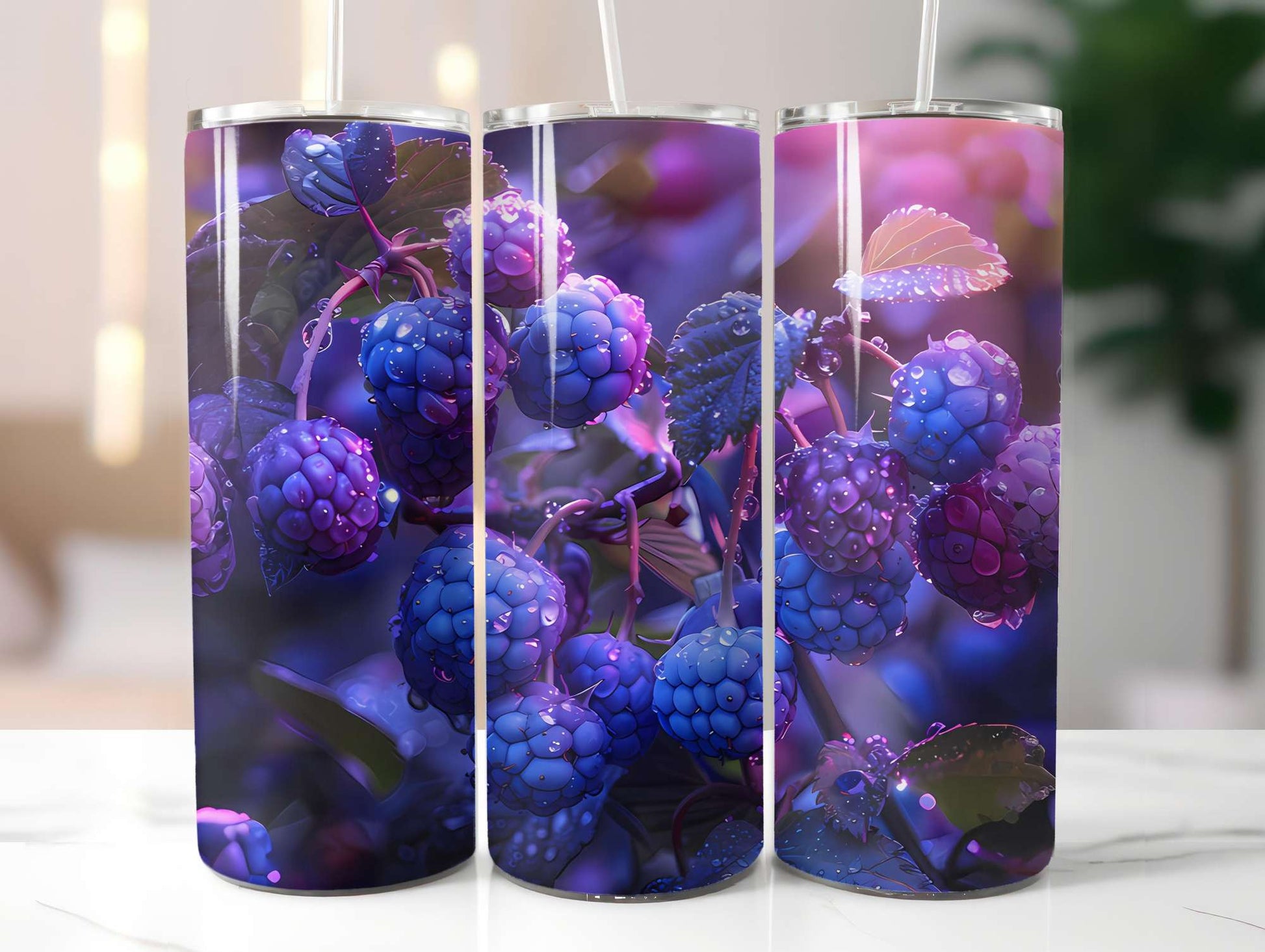 Berry Blues 2 Tumbler Wrap - CraftNest - Digital Crafting and Art