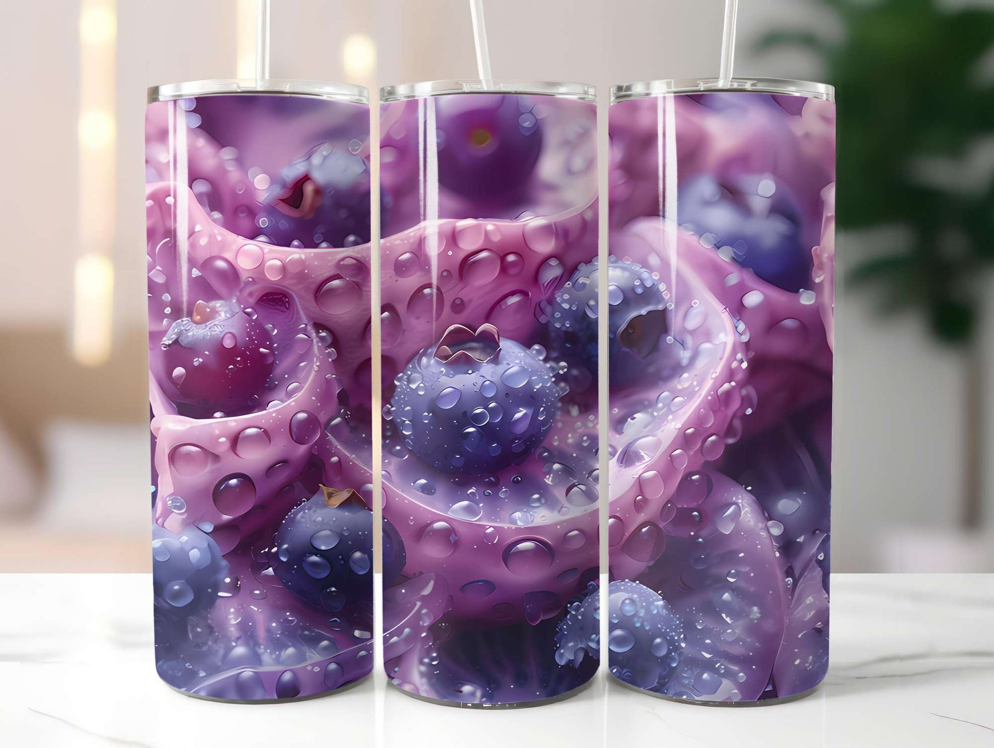 Berry Blues 3 Tumbler Wrap - CraftNest - Digital Crafting and Art