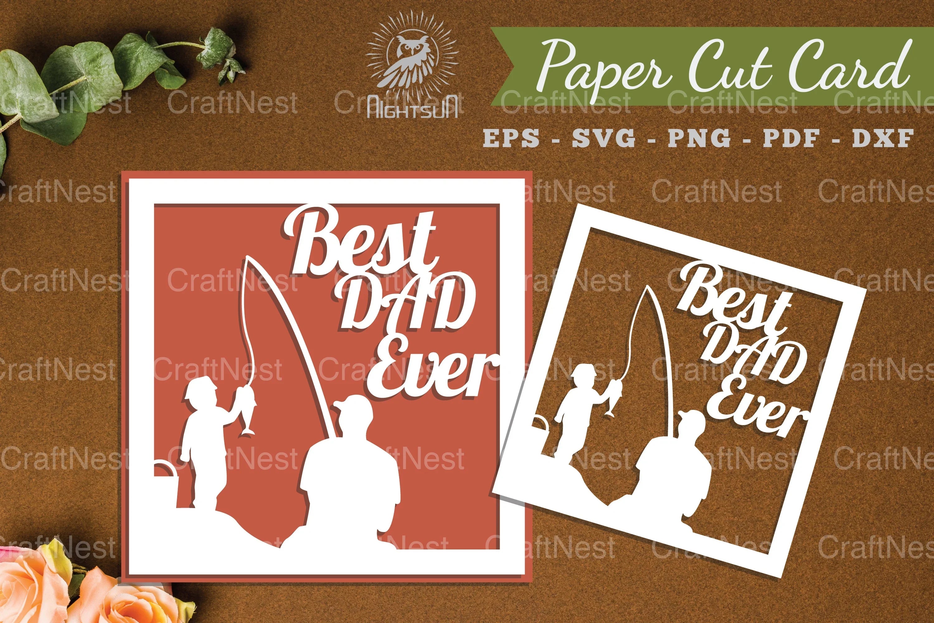 Best Dad Ever Paper Cut Card SVG Bundle - CraftNest - Digital Crafting and Art