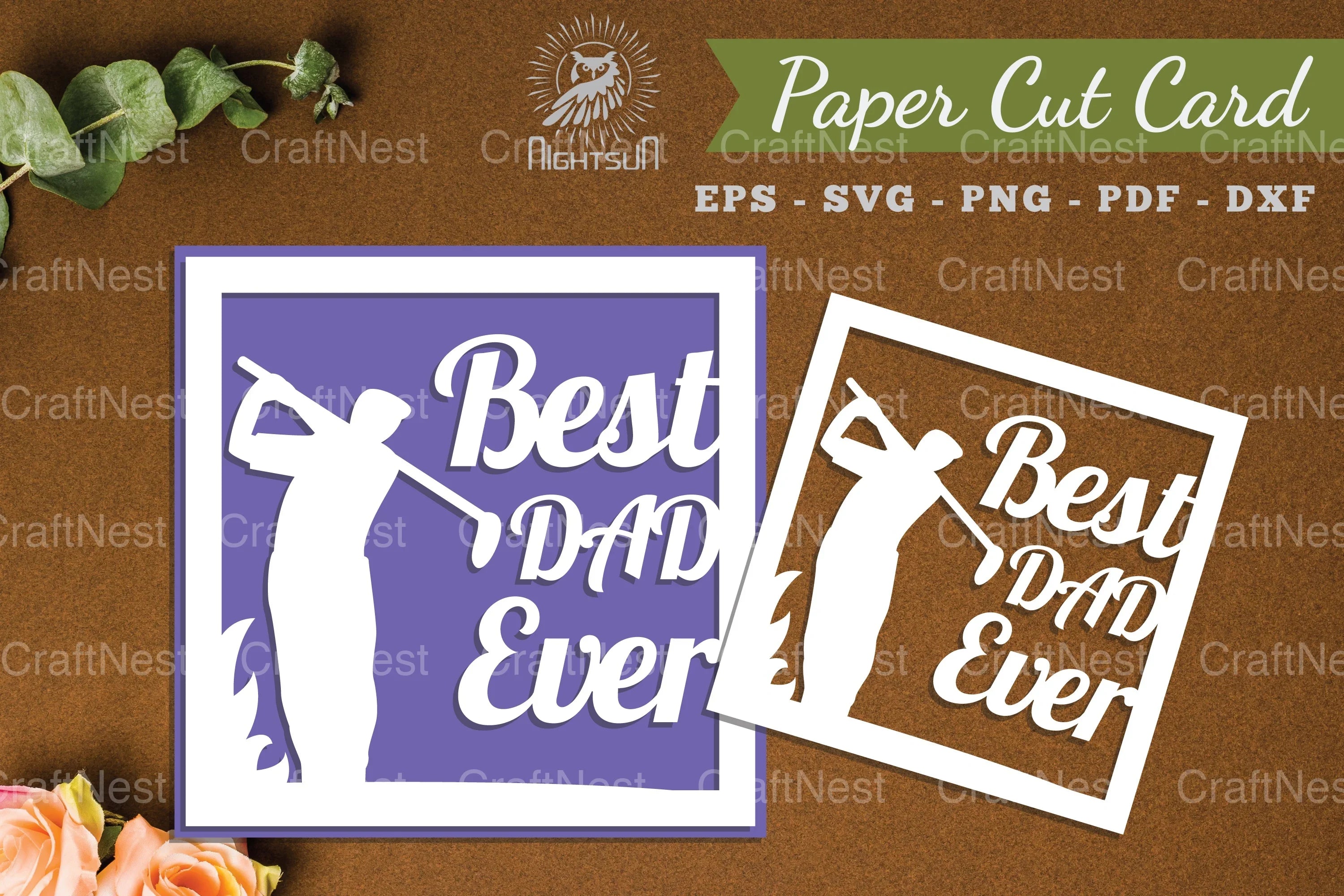 Best Dad Ever Paper Cut Card SVG Bundle - CraftNest - Digital Crafting and Art
