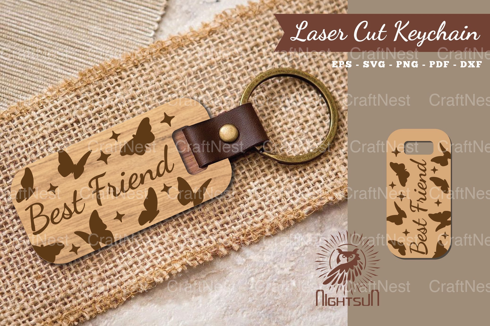 Best Friend Laser Cut Keychain Design Bundle - CraftNest - Digital Crafting and Art