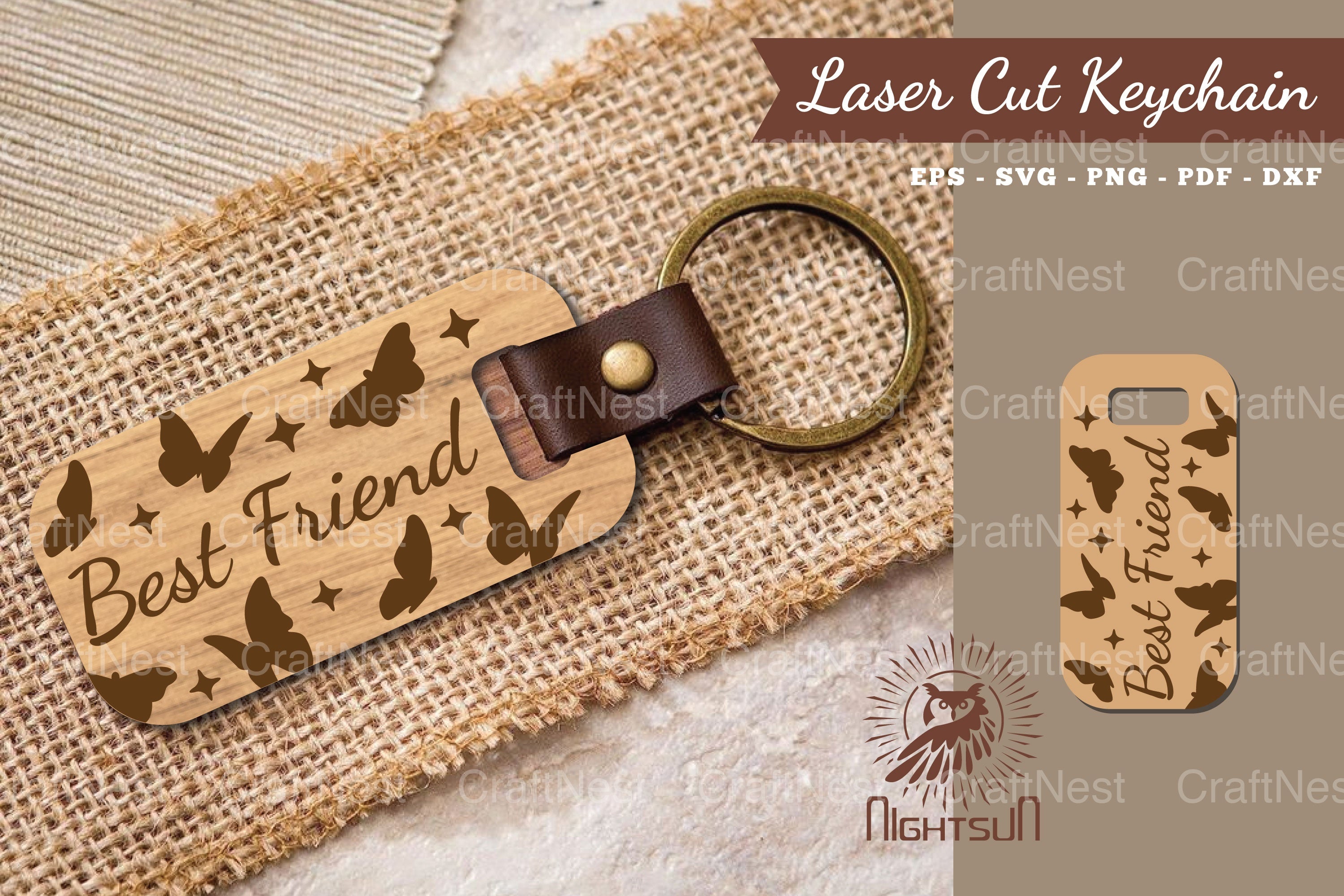 Best Friend Laser Cut Keychain Design Bundle - CraftNest - Digital Crafting and Art