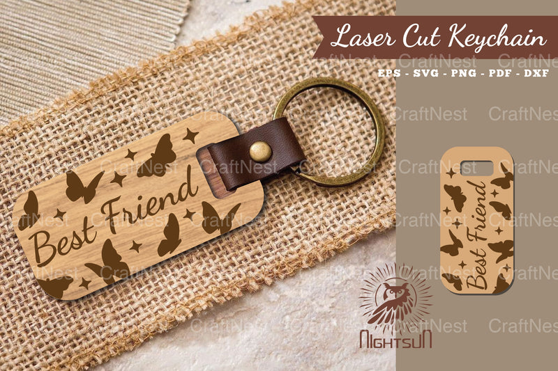 Best Friend Laser Cut Keychain Design Bundle - CraftNest - Digital Crafting and Art