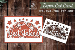 Best Friend Papercut Card Design Bundle - CraftNest - Digital Crafting and Art