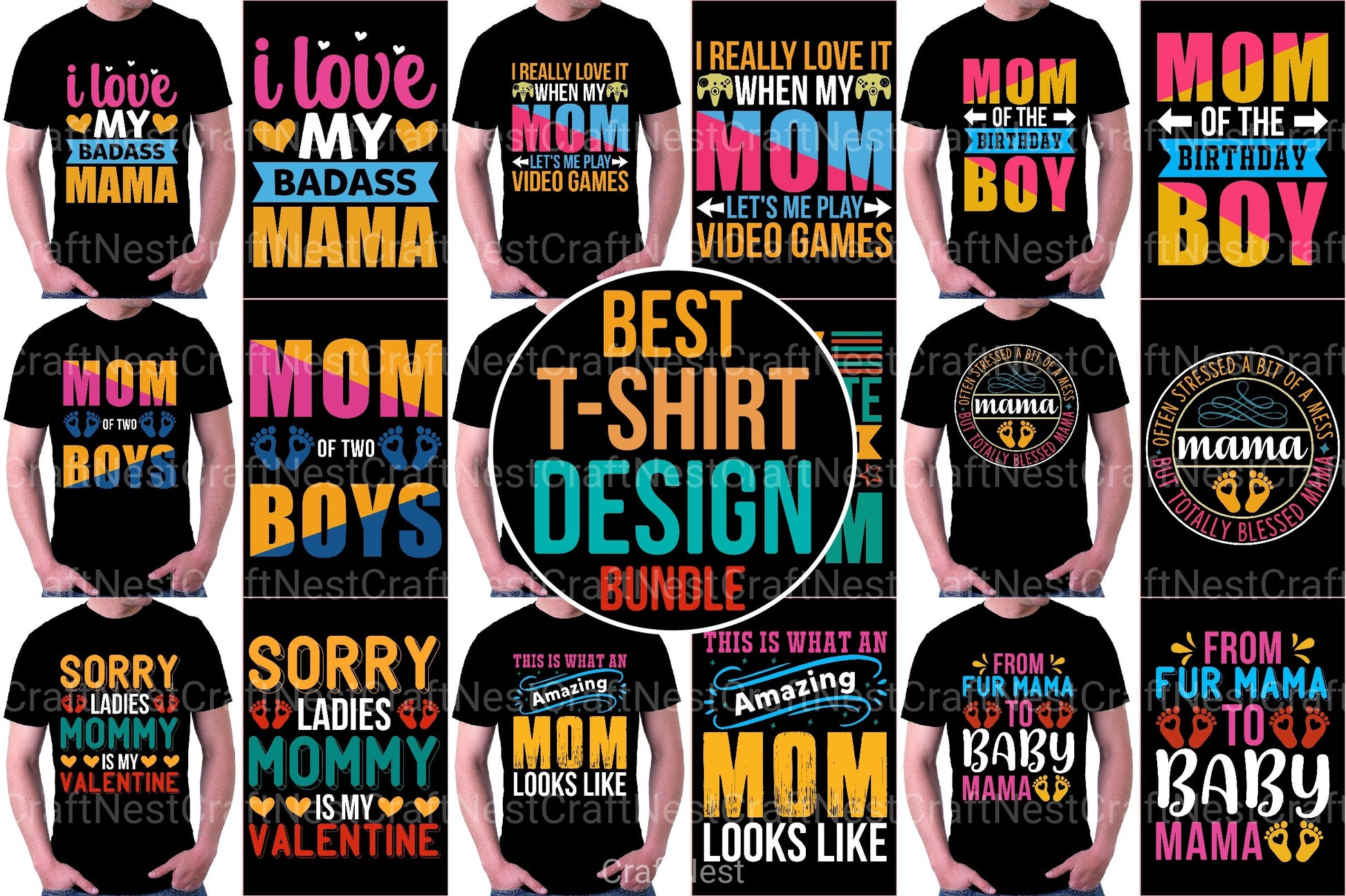 Mom T Shirt Design Bundle - CraftNest - Digital Crafting and Art