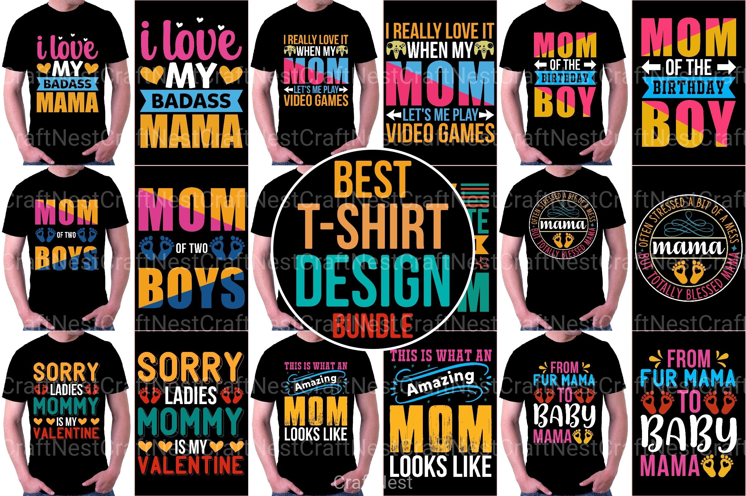 Mom T Shirt Design Bundle - CraftNest - Digital Crafting and Art