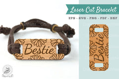 Bestie Laser Cut Bracelet SVG Bundle - CraftNest - Digital Crafting and Art