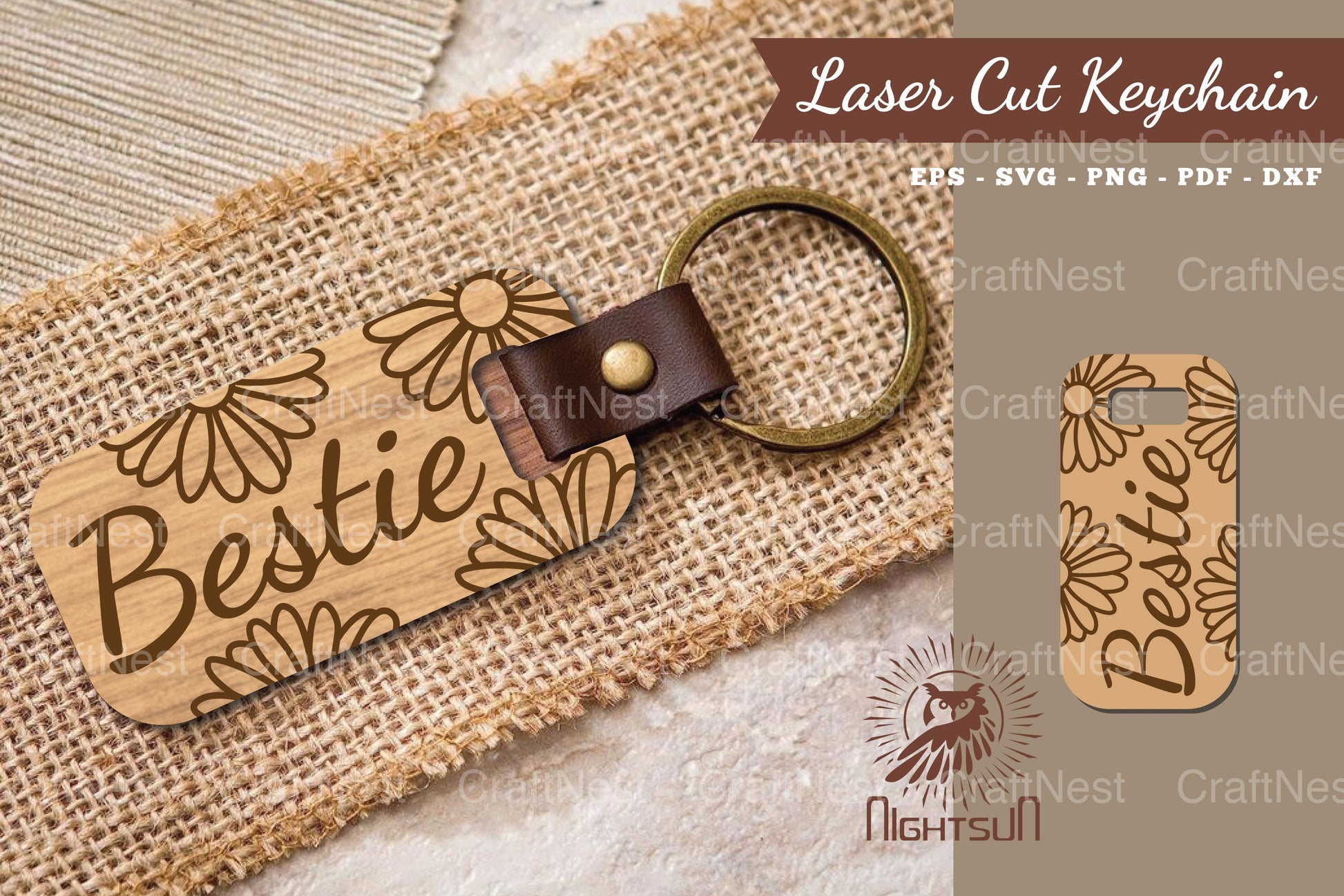Bestie Laser Cut Keychain Design Bundle - CraftNest - Digital Crafting and Art