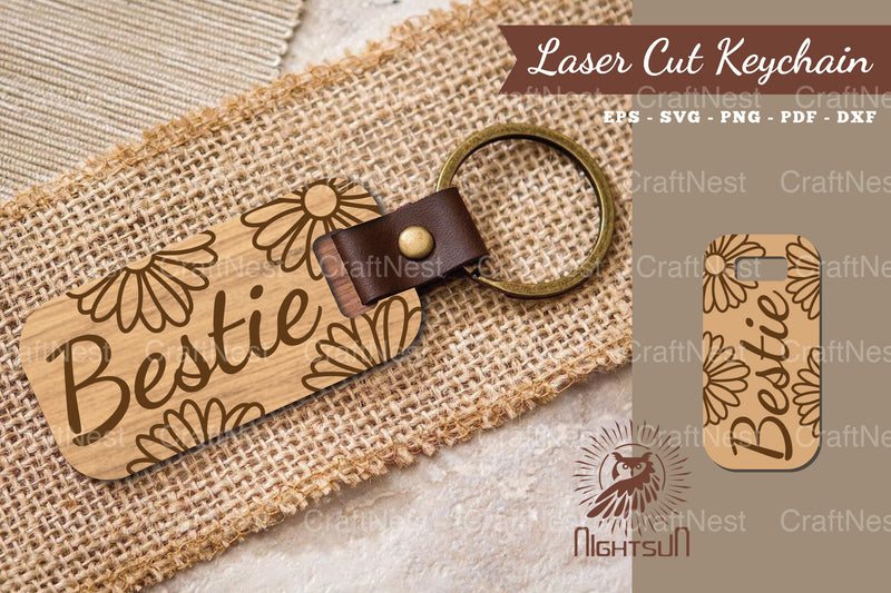 Bestie Laser Cut Keychain Design Bundle - CraftNest - Digital Crafting and Art