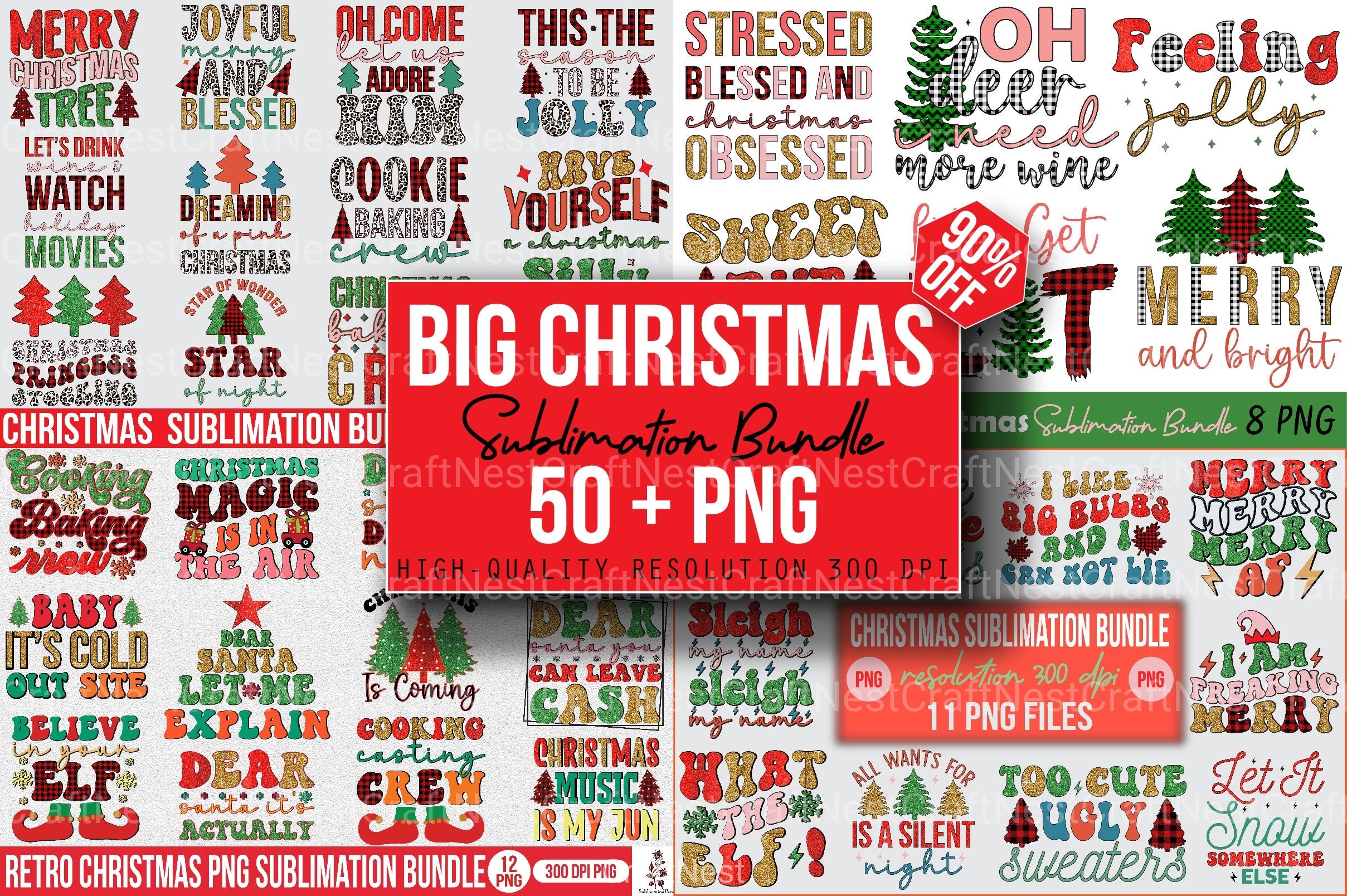 Big Christmas Clipart Bundle - CraftNest - Digital Crafting and Art