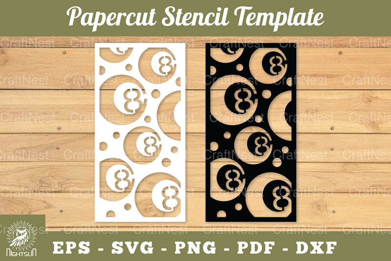 Billiard Ball Papercut Stencil Template Clipart Bundle - CraftNest - Digital Crafting and Art