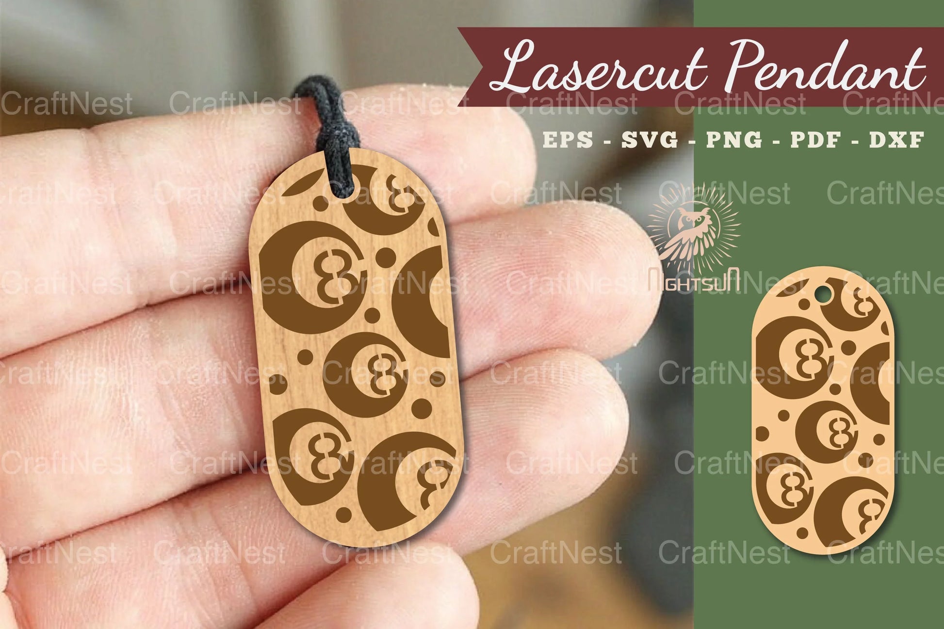 Billiard Lasercut Pendant Design Bundle - CraftNest - Digital Crafting and Art
