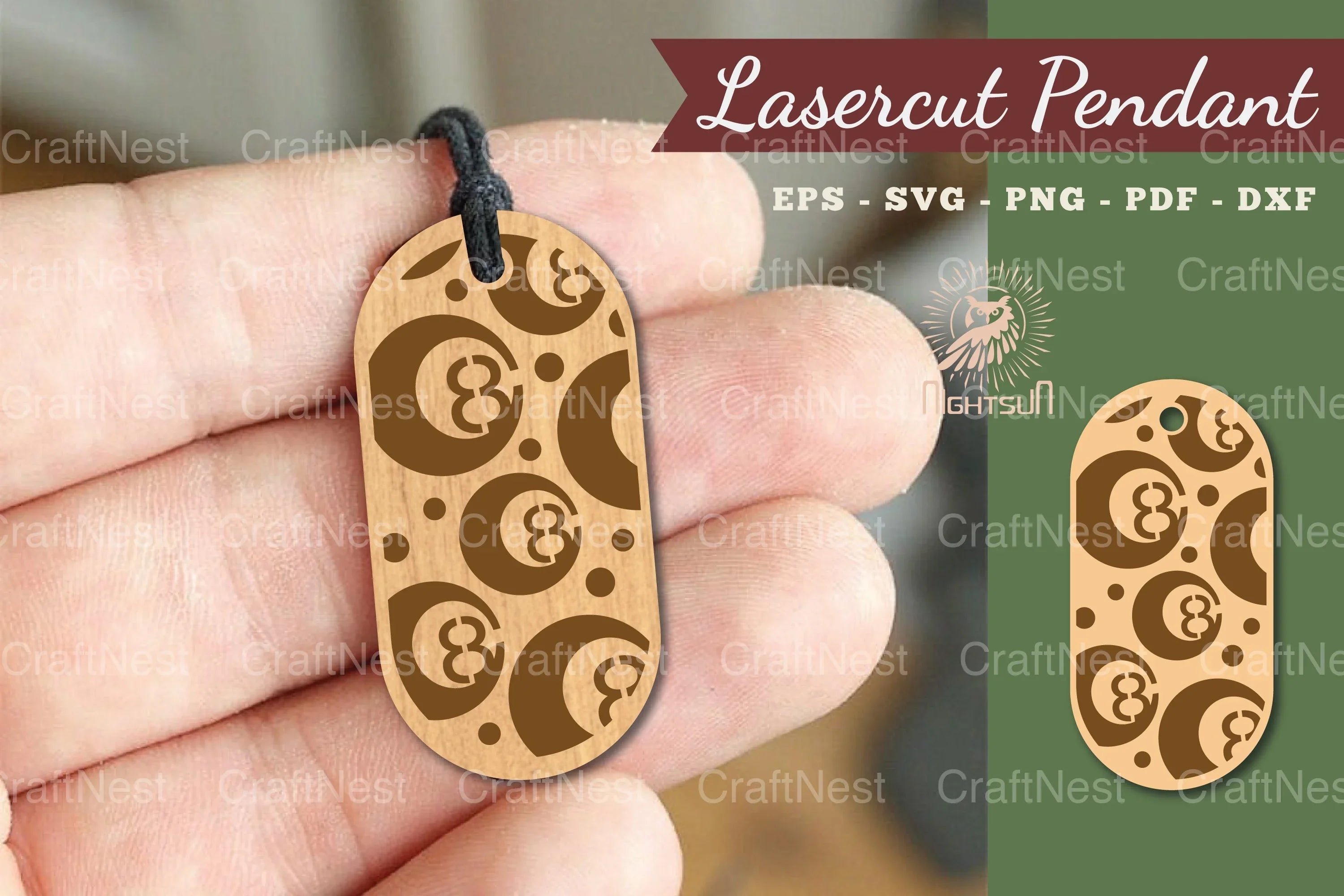 Billiard Lasercut Pendant Design Bundle - CraftNest - Digital Crafting and Art