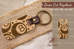 Billiards Ball Laser Cut Keychain Design - CraftNest - Digital Crafting and Art