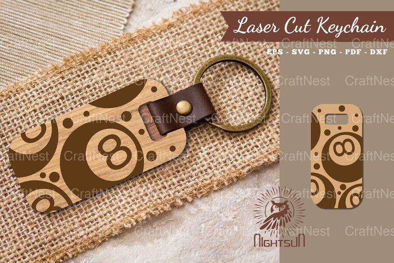 Billiards Ball Laser Cut Keychain Design - CraftNest - Digital Crafting and Art