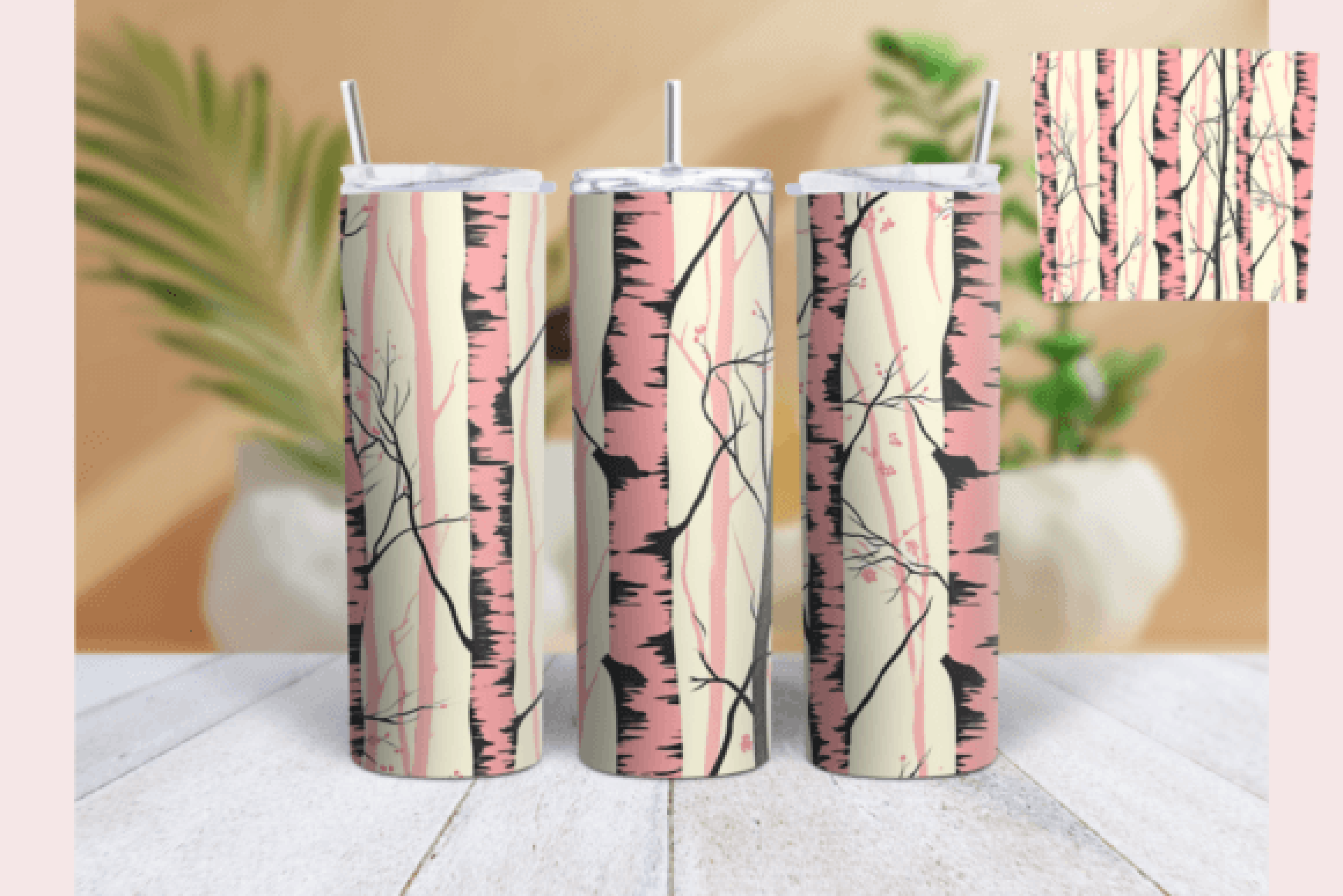 Birch Tree Valentine's Day Tumbler Wrap Bundle