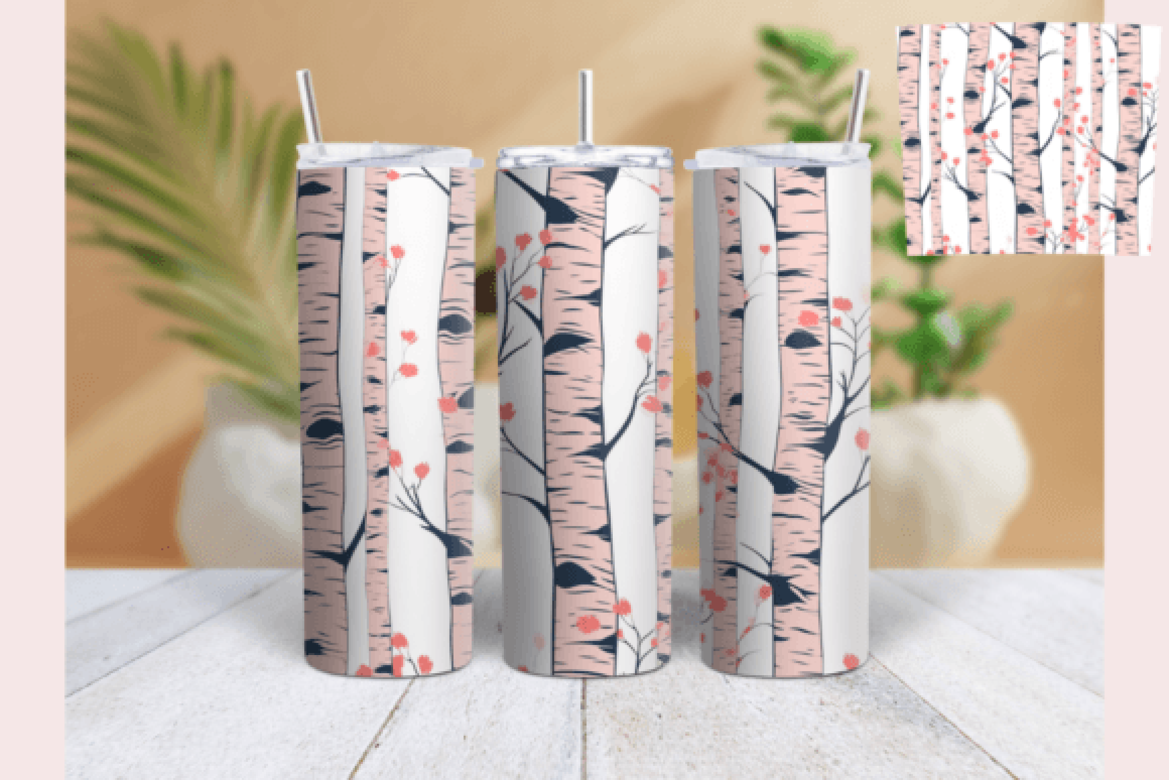 Birch Tree Valentine's Day Tumbler Wrap Bundle