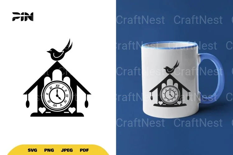 Bird Clock Silhouette Clipart Bundle - CraftNest - Digital Crafting and Art