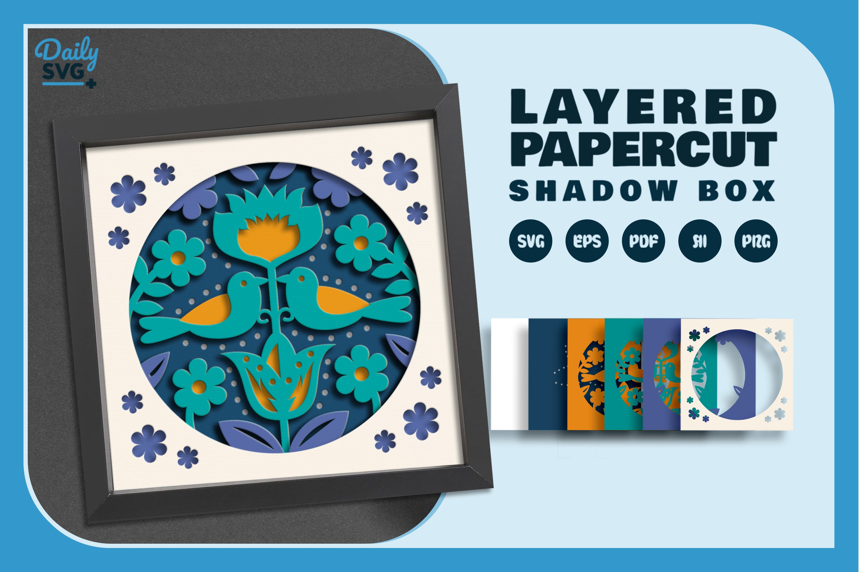 Bird Folk Art Papercut SVG Bundle