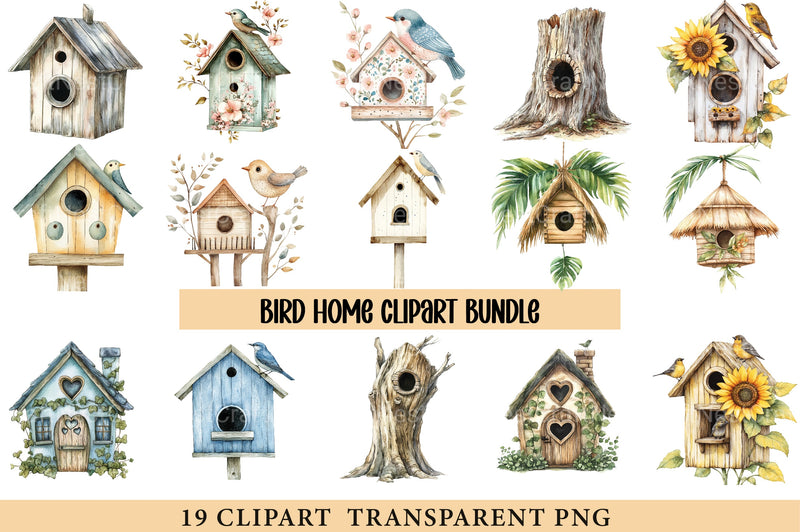 Bird Home Clipart Bundle - CraftNest - Digital Crafting and Art