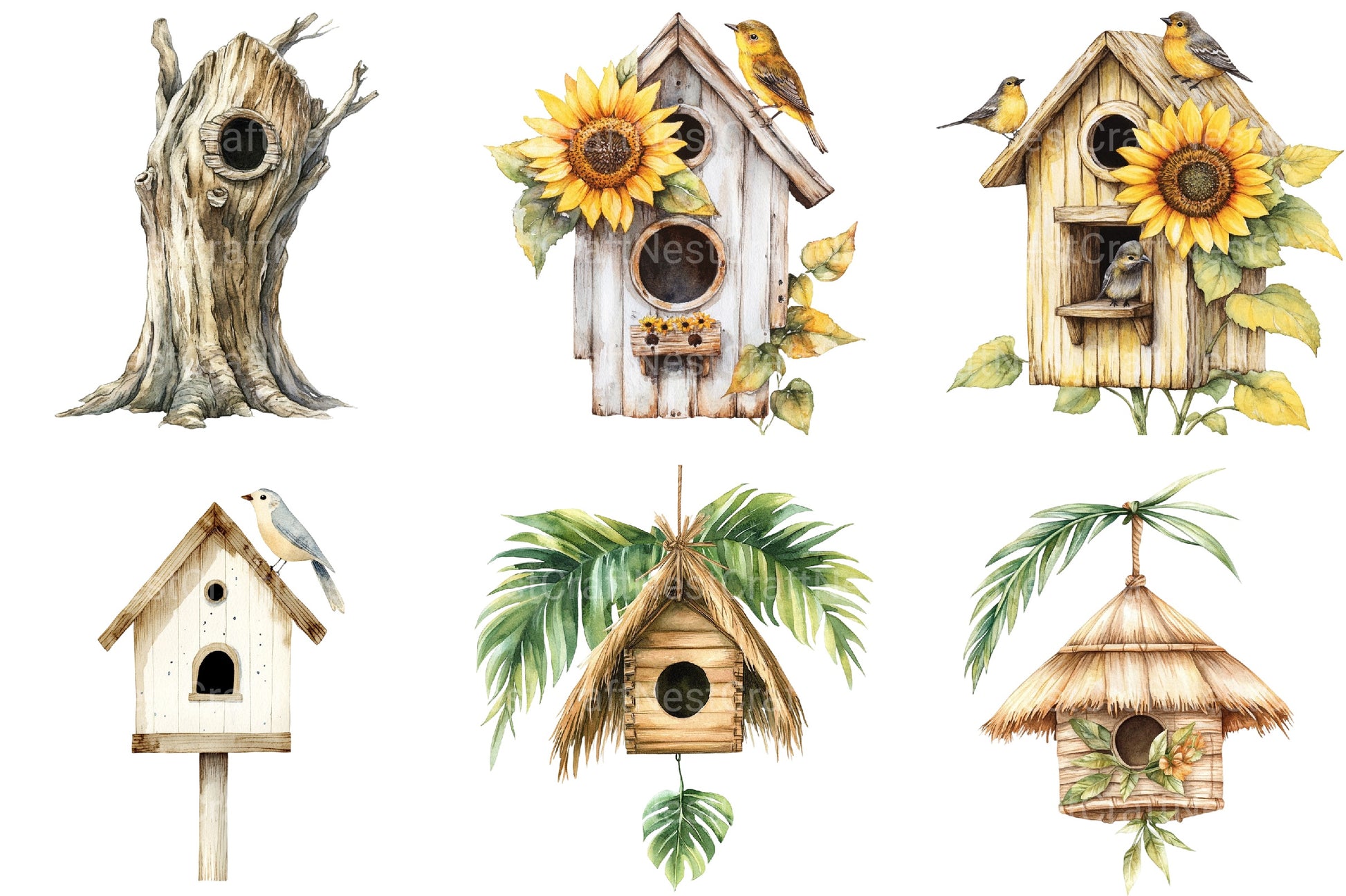 Bird Home Clipart Bundle - CraftNest - Digital Crafting and Art