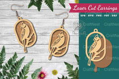 Bird Laser Cut Earrings - Jewelry Design Template - CraftNest - Digital Crafting and Art