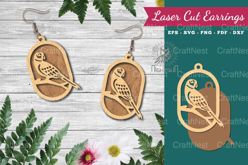 Bird Laser Cut Earrings Design Bundle - CraftNest - Digital Crafting and Art