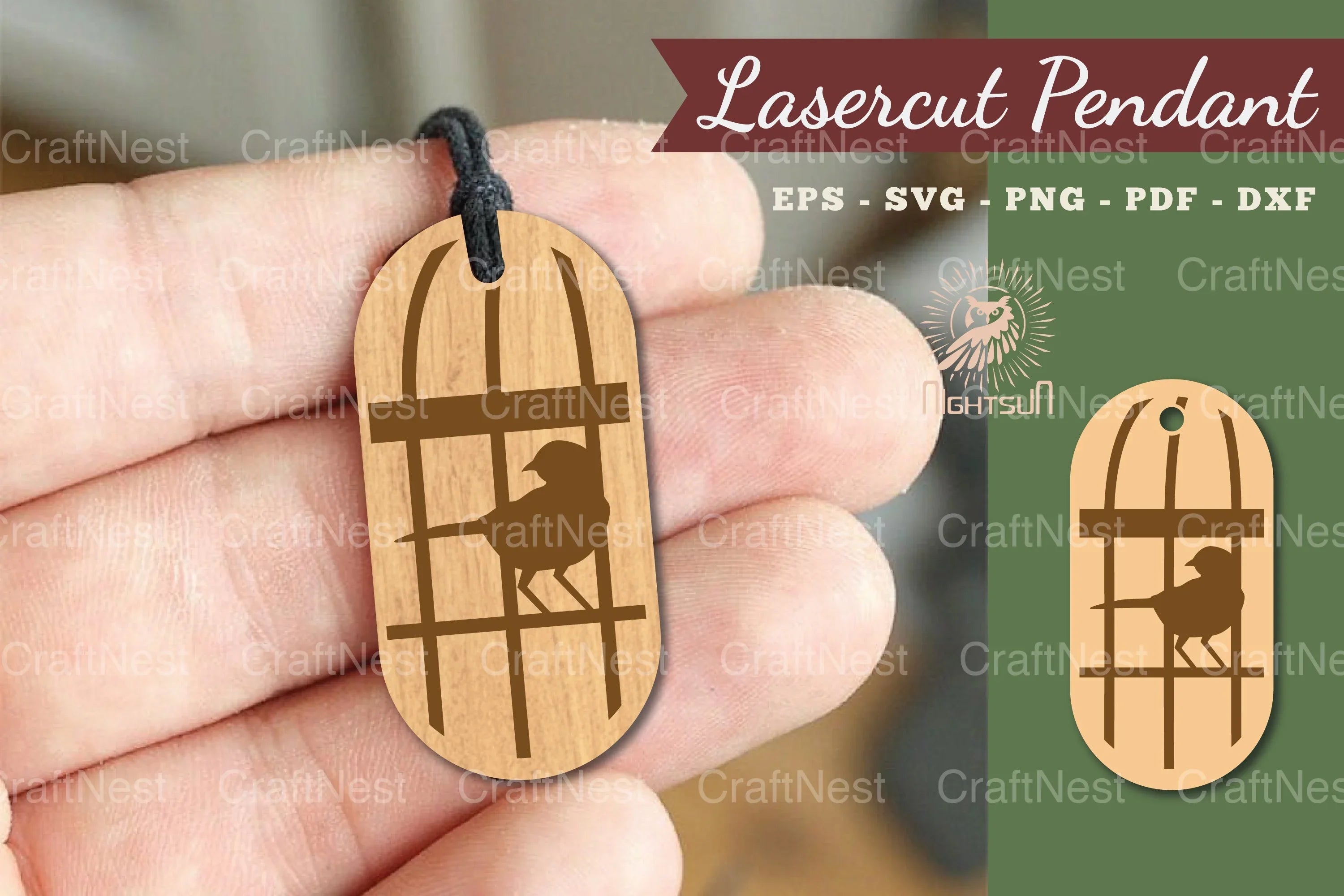 Bird Lasercut Pendant Design Bundle - CraftNest - Digital Crafting and Art