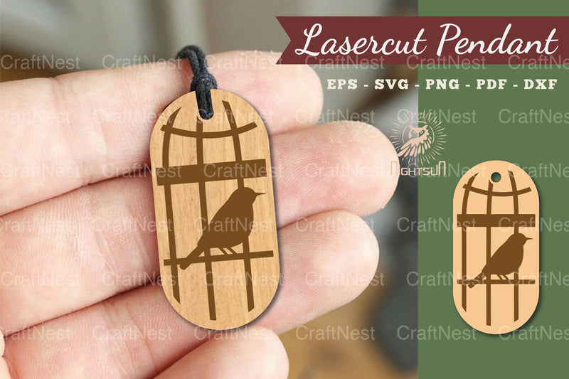 Bird Lasercut Pendant Design Bundle - CraftNest - Digital Crafting and Art