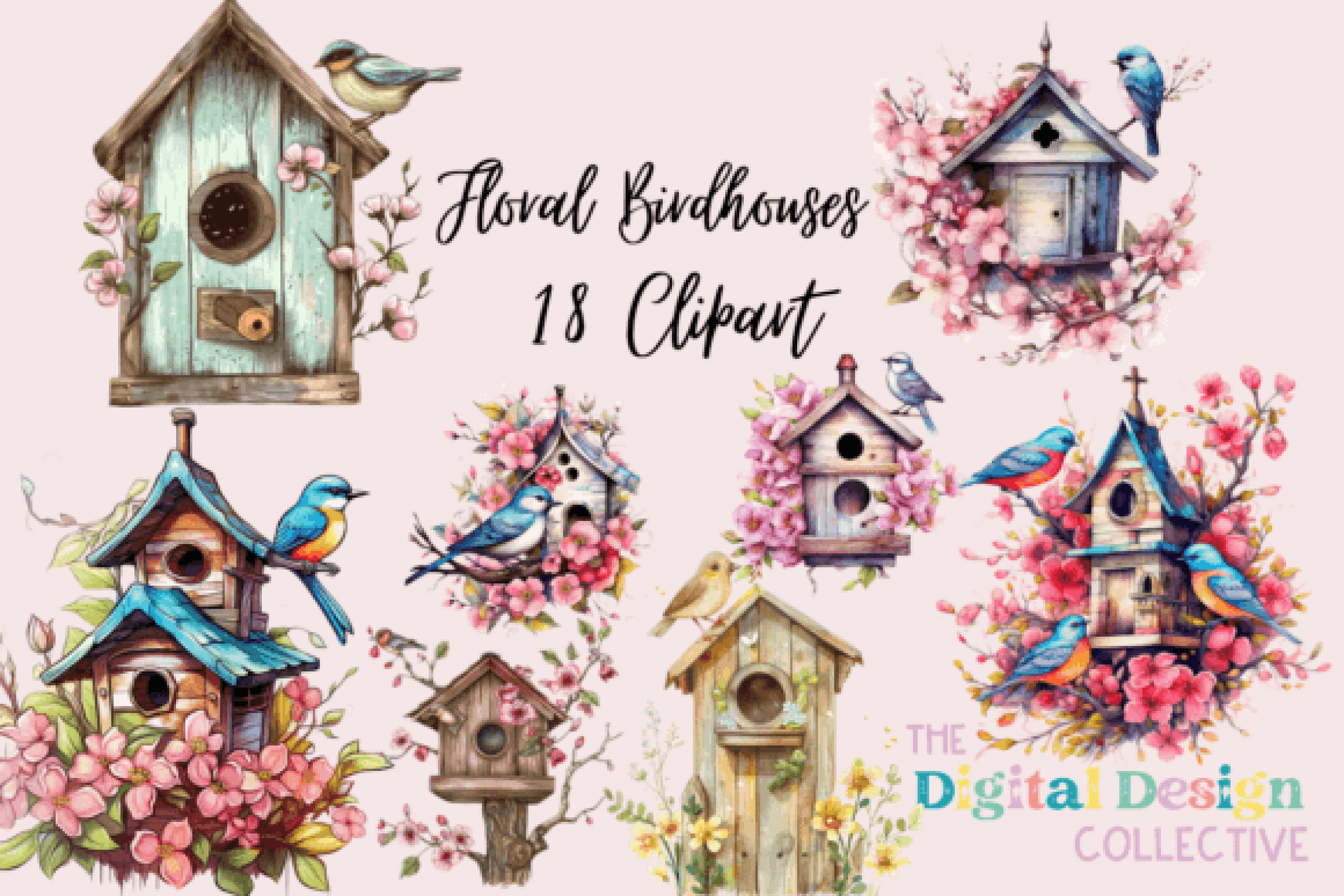 Charming Birdhouse Clipart Bundle - CraftNest - Digital Crafting and Art