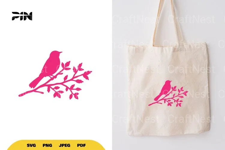 Bird on Branch SVG Bundle - CraftNest - Digital Crafting and Art