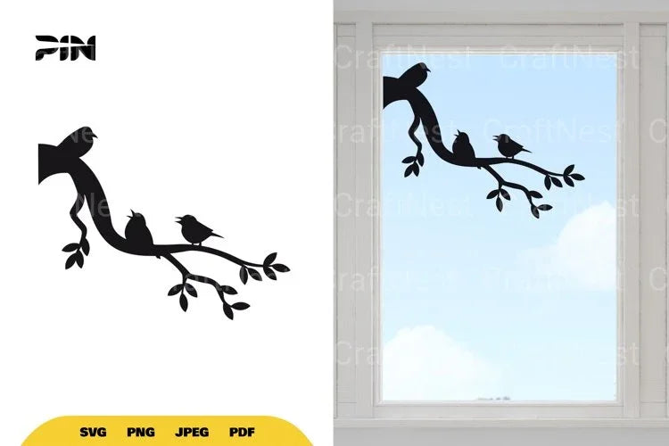 Bird on Branch SVG Bundle - CraftNest - Digital Crafting and Art