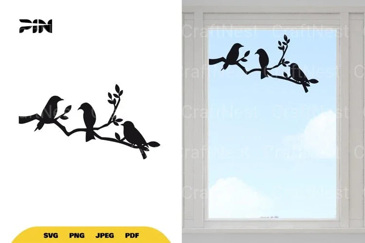 Bird on Branch SVG Bundle - CraftNest - Digital Crafting and Art