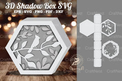 Birds Hexagon Shadow Box Clipart Bundle - CraftNest - Digital Crafting and Art