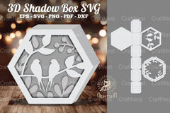 Birds Hexagon Shadow Box Clipart Bundle - CraftNest - Digital Crafting and Art