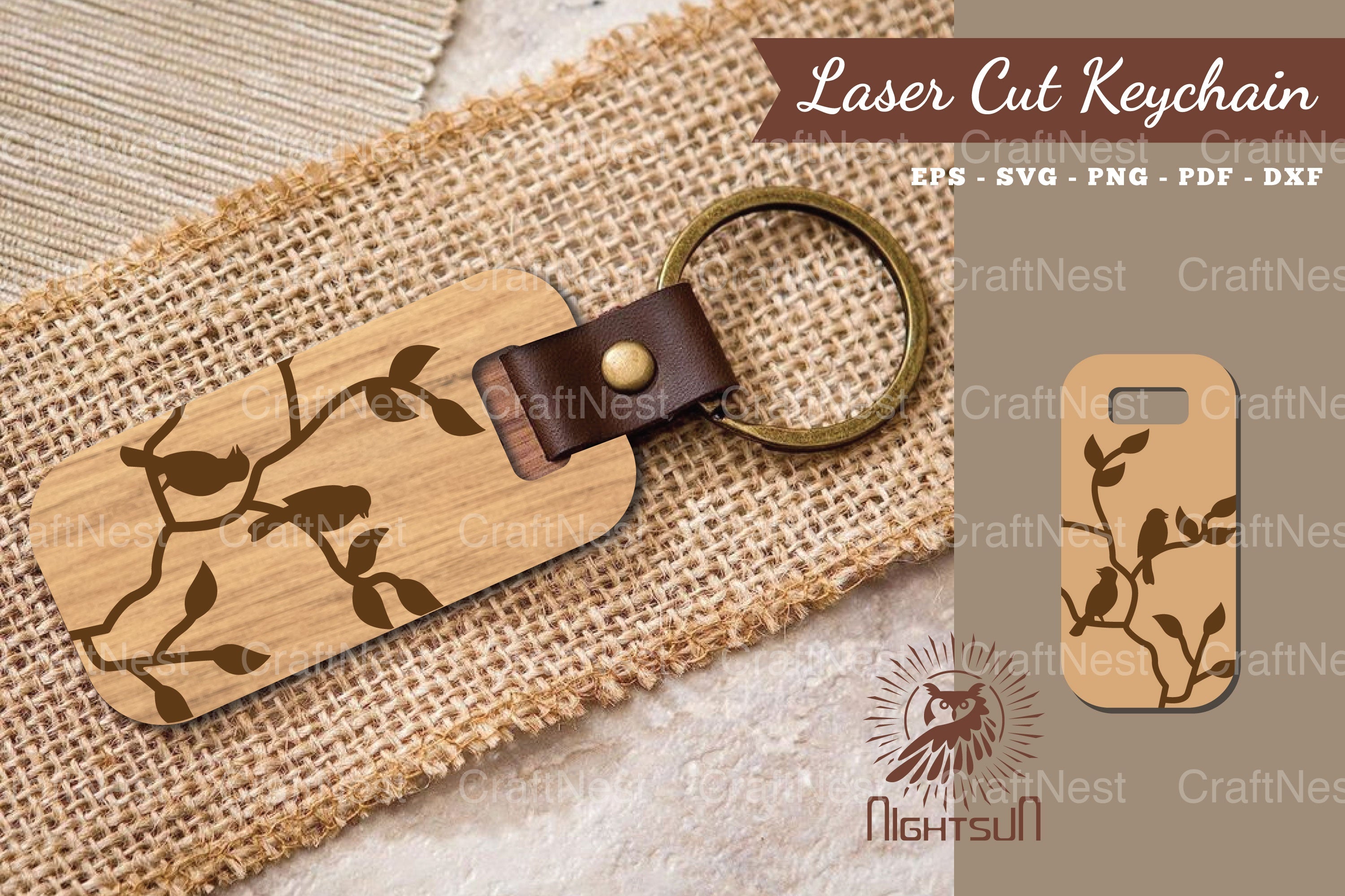 Birds Laser Cut Keychain Design Bundle - CraftNest - Digital Crafting and Art