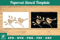 Birds Papercut Stencil Clipart Bundle - CraftNest - Digital Crafting and Art