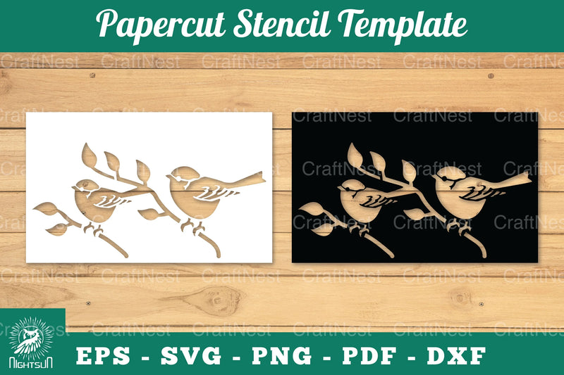 Birds Papercut Stencil Clipart Bundle - CraftNest - Digital Crafting and Art