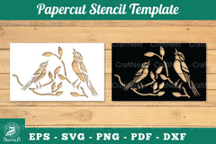 Birds Papercut Stencil Clipart Bundle - CraftNest - Digital Crafting and Art