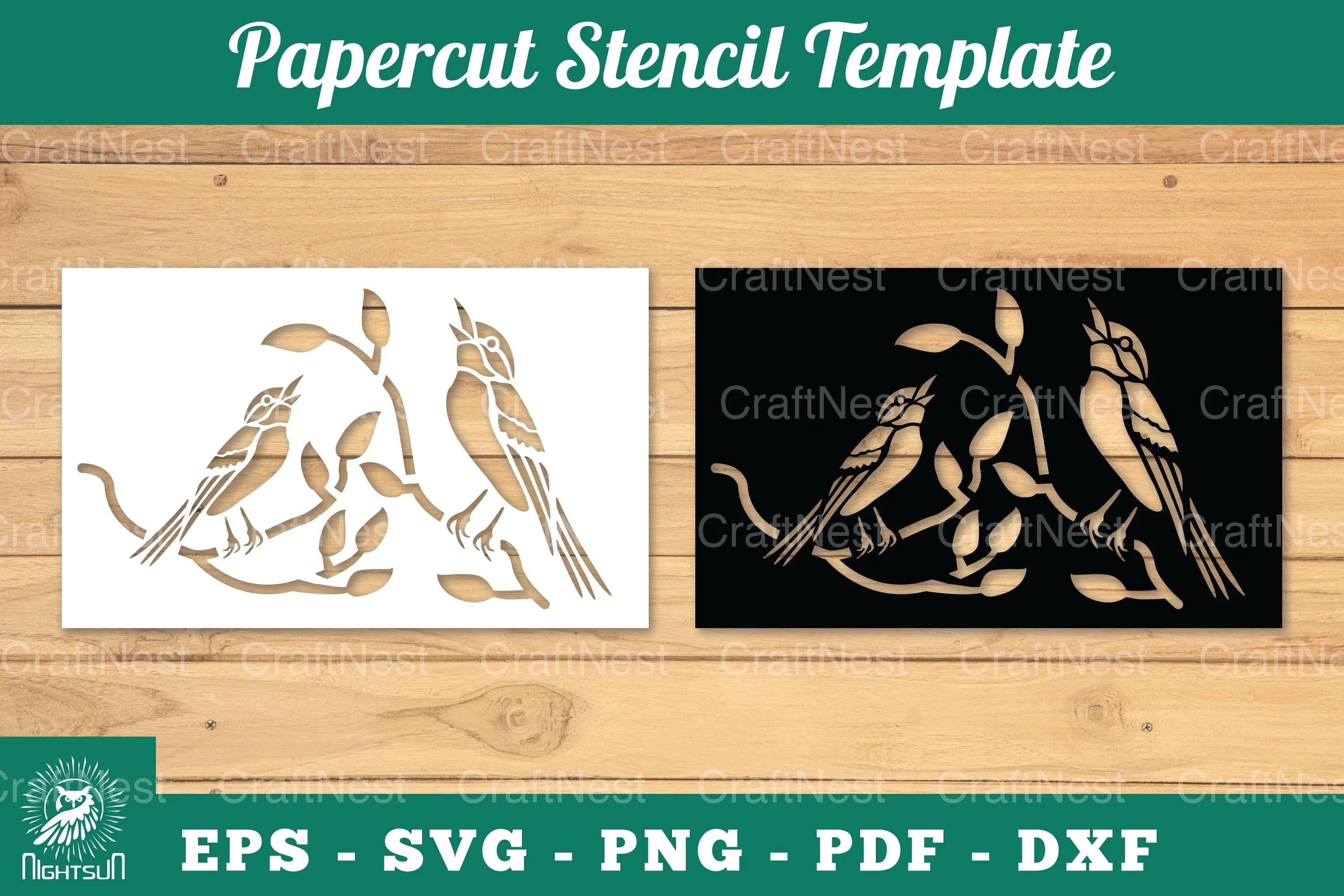 Birds Papercut Stencil Clipart Bundle - CraftNest - Digital Crafting and Art