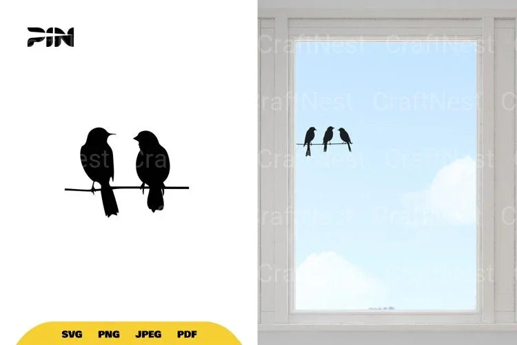Birds on Wire SVG Bundle - CraftNest - Digital Crafting and Art