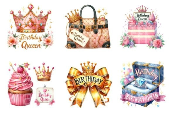 Birthday Queen Quotes Clipart Bundle - CraftNest - Digital Crafting and Art