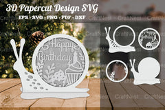 Birthday 3D Papercut Design Clipart Bundle - CraftNest - Digital Crafting and Art