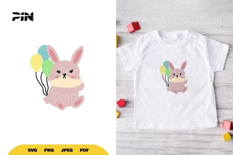 Birthday Bunny SVG Bundle - CraftNest - Digital Crafting and Art