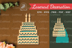 Birthday Cake Laser Cut Decoration Clipart Bundle - CraftNest - Digital Crafting and Art