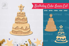 Birthday Cake Laser Cut Decoration SVG Bundle - CraftNest - Digital Crafting and Art