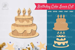 Birthday Cake Laser Cut Decoration Clipart Bundle - CraftNest - Digital Crafting and Art