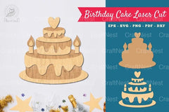 Birthday Cake Laser Cut Decoration Clipart Bundle - CraftNest - Digital Crafting and Art
